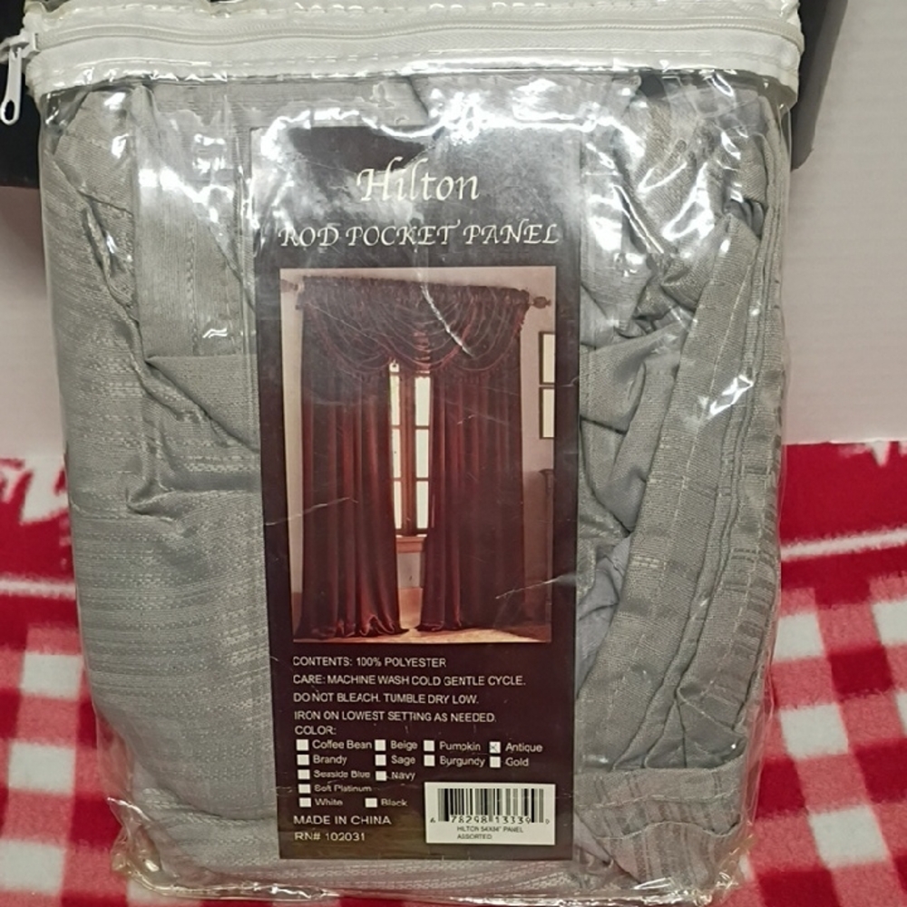 Hilton Gray Rod Pocket Panel Curtain